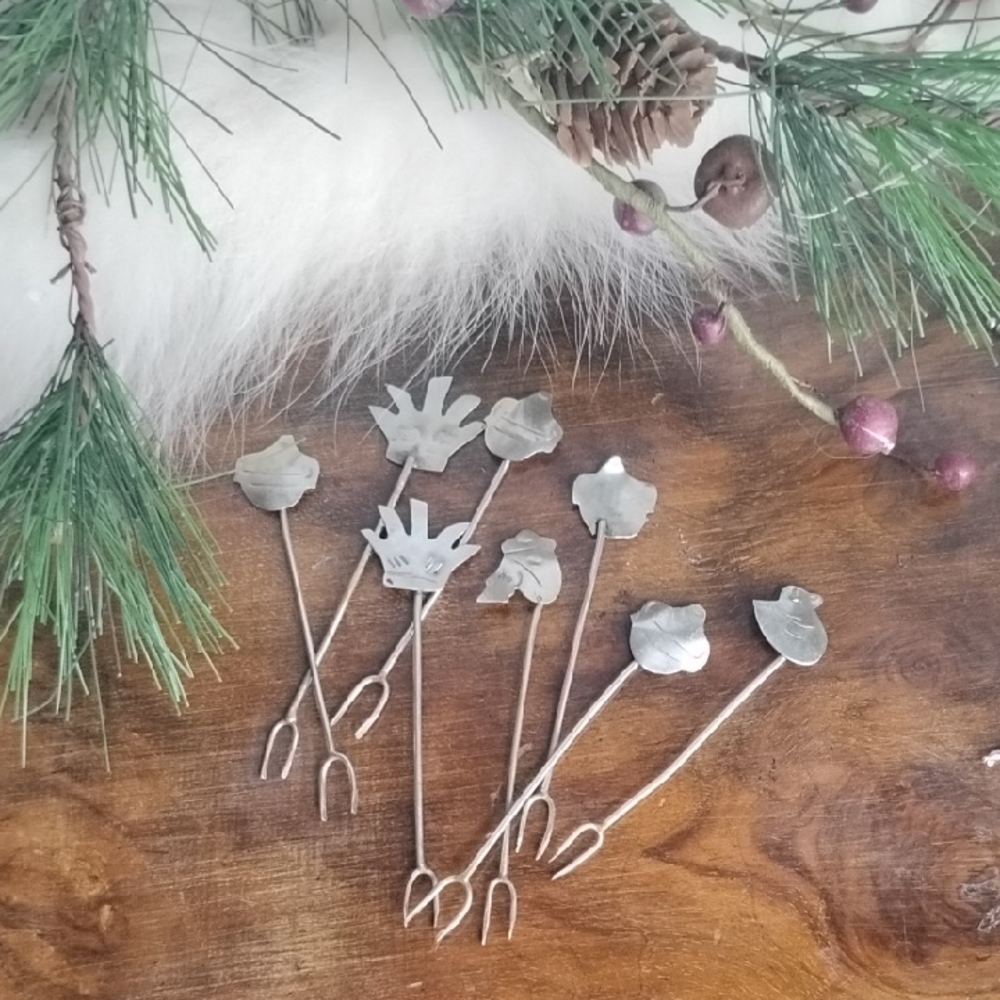 Silver Cocktail Picks Set 8